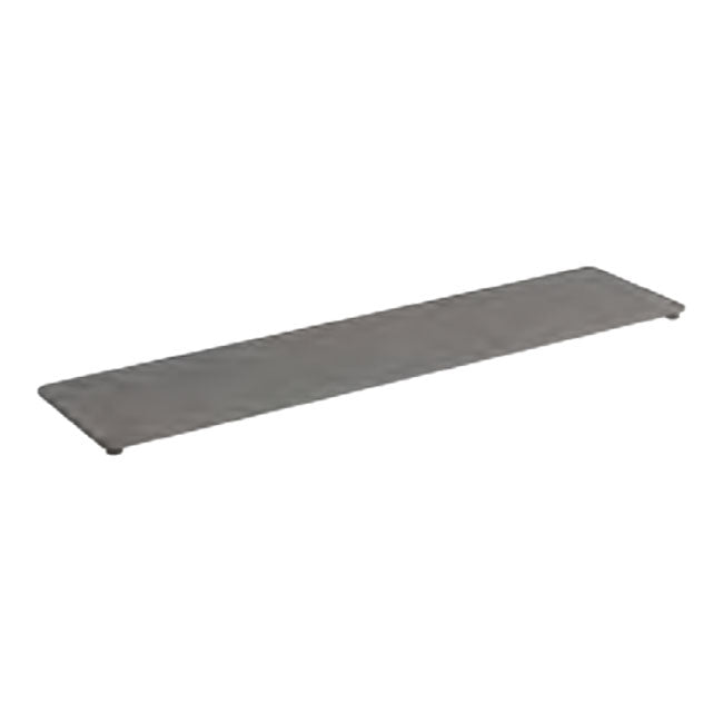 Gray rectangular shelf with a smooth, matte finish, featuring a minimalist design. Perfect for modern interiors.