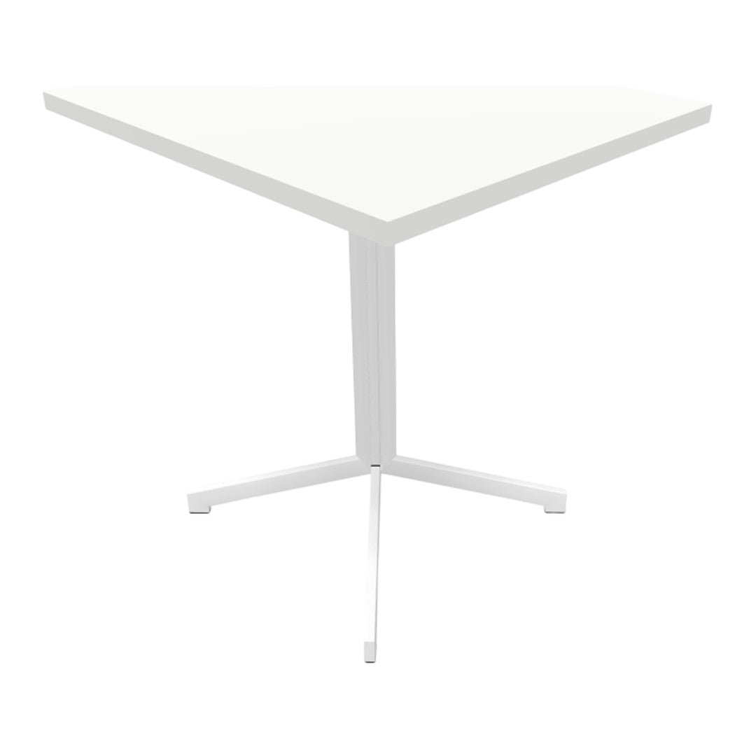White modern table with a sleek design and minimalist style, featuring a smooth surface and sturdy legs.