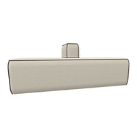 Beige sofa module with brown piping on a white background
