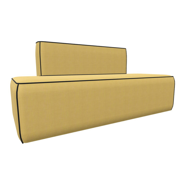 Yellow sofa module with black piping on a white background