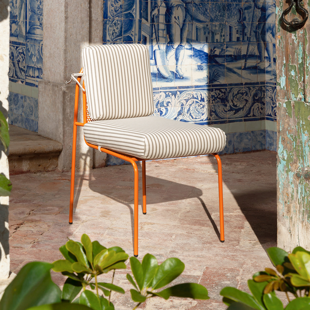 Riviera Outdoor Chair - Upholstered Cushion - Lacquered Metal Frame