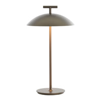 Sleek modern lamp in matte brown with a dome shade and slender base. Elegant design perfect for contemporary spaces.