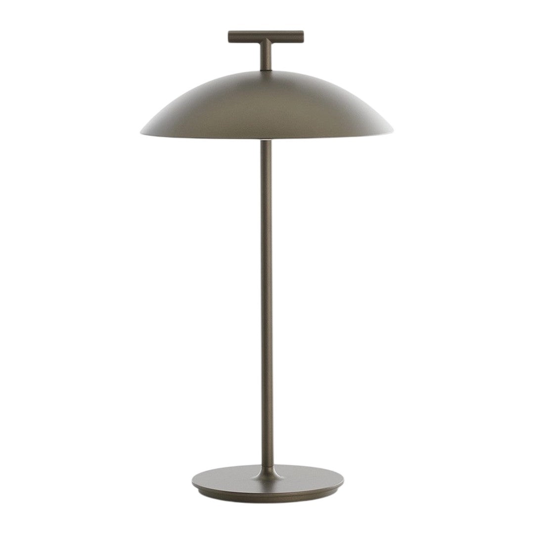 Sleek olive green lamp with a modern dome shade and minimalist design, perfect for contemporary decor.