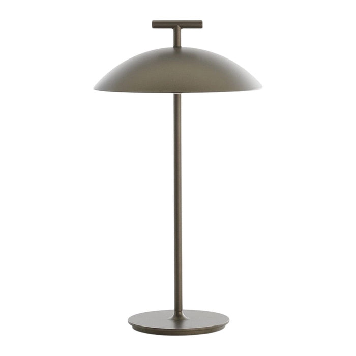 Sleek olive green lamp with a modern dome shade and minimalist design, perfect for contemporary decor.