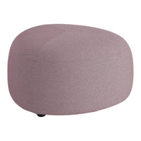 Soft mauve upholstery with subtle textured pattern, featuring a rounded, contemporary design. Ideal for modern decor.