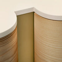 Natural wood texture with soft beige and white accents, featuring a seamless curved edge design.