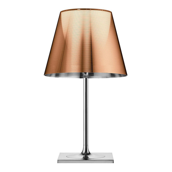 Copper metallic lampshade with a sleek silver base, showcasing a modern, minimalist design. Perfect for stylish interiors.