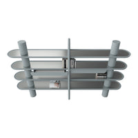 Modern grey shelf with sleek, rounded edges and a minimalist pattern, ideal for stylish home decor.