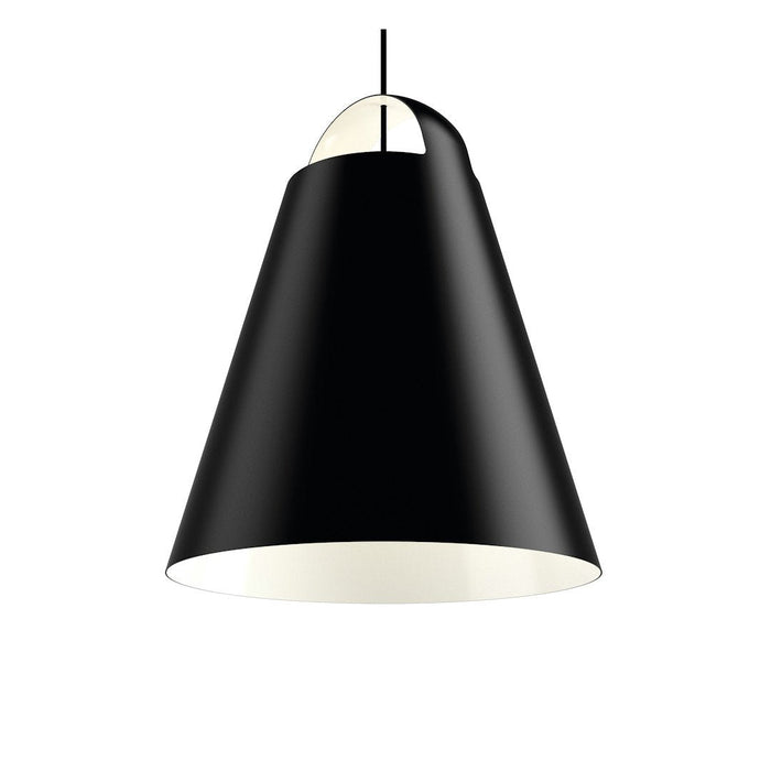Black and white conical pendant lamp with a sleek, modern design and smooth finish.