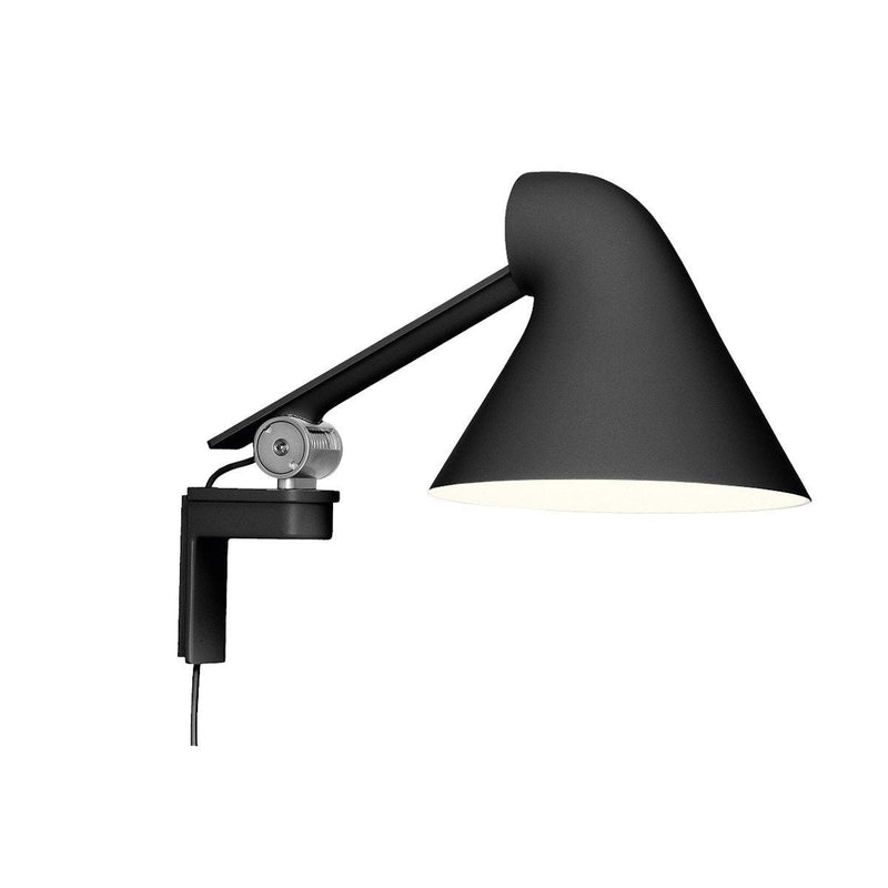 Sleek black wall lamp with a smooth finish and minimalist design, perfect for modern decor.