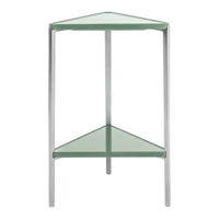 Tambour Low Table - Triangular w/ Shelf