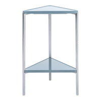 Tambour Low Table - Triangular w/ Shelf