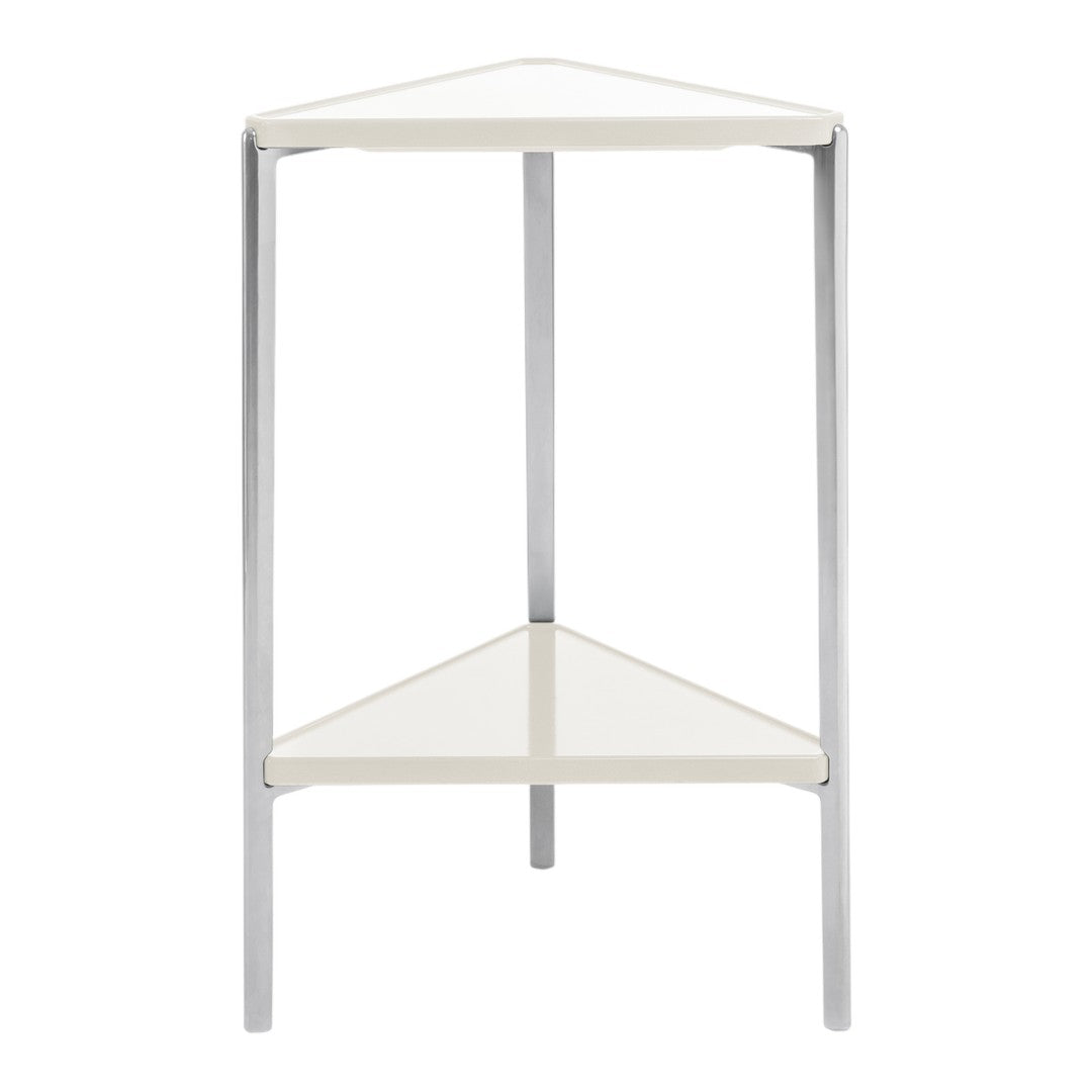 Tambour Low Table - Triangular w/ Shelf