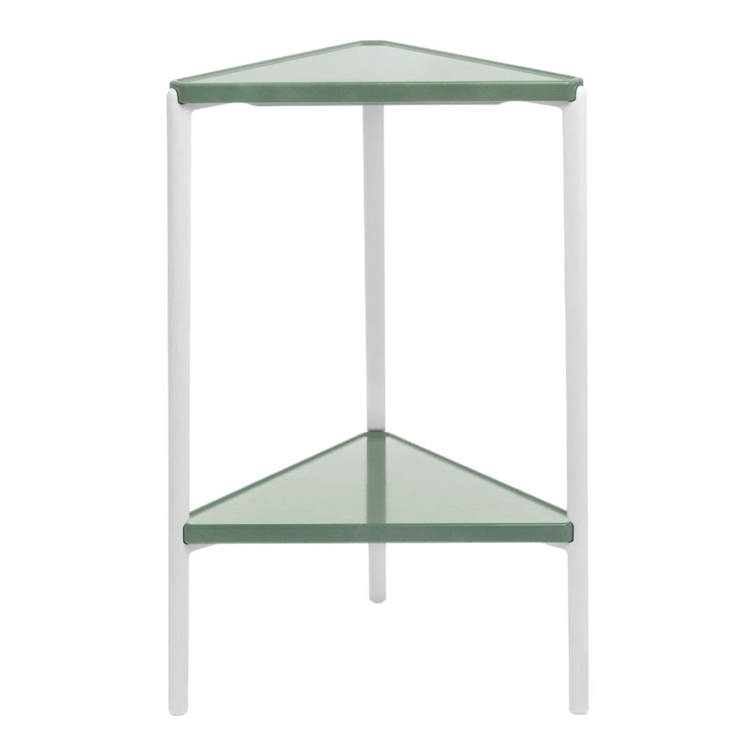 Tambour Low Table - Triangular w/ Shelf