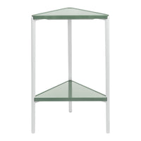 Tambour Low Table - Triangular w/ Shelf