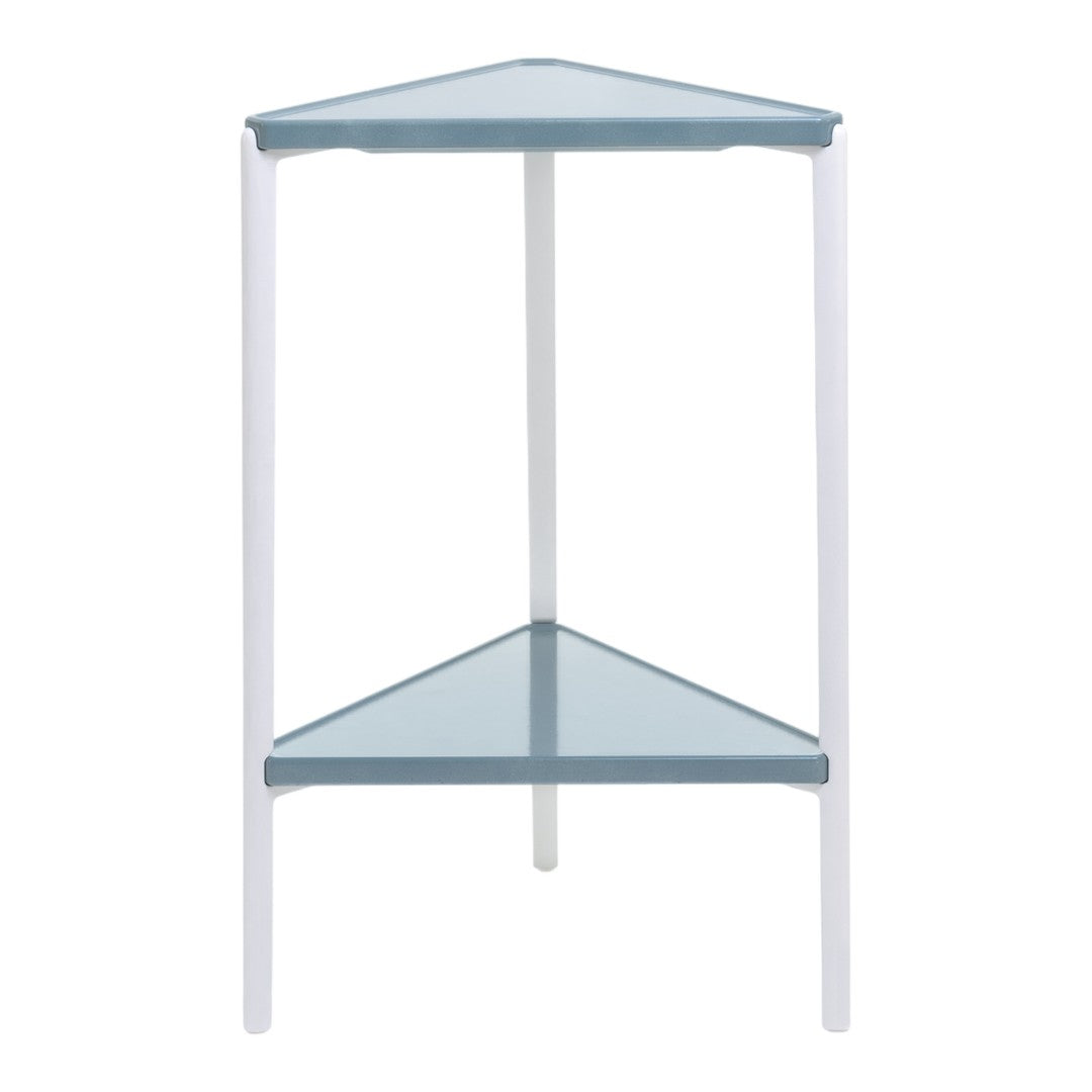 Tambour Low Table - Triangular w/ Shelf