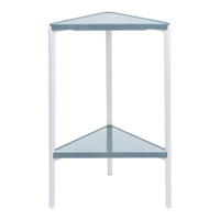 Tambour Low Table - Triangular w/ Shelf