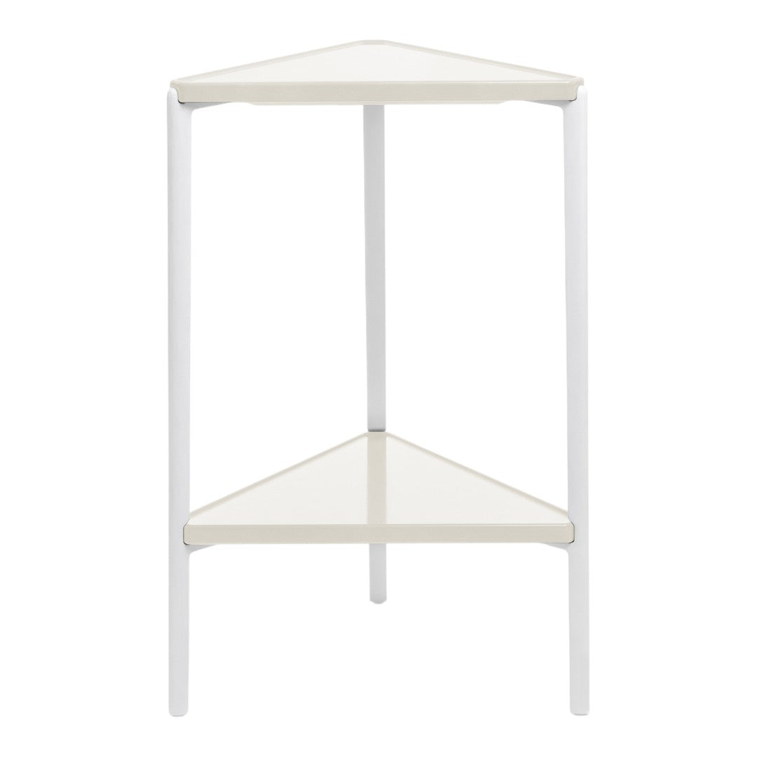 Tambour Low Table - Triangular w/ Shelf