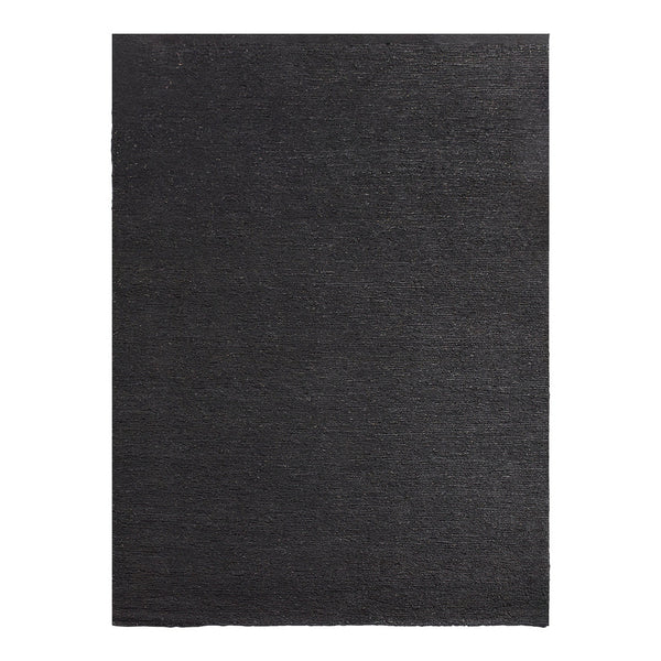 Solid black area rug with a subtle texture, perfect for adding elegance to any space.