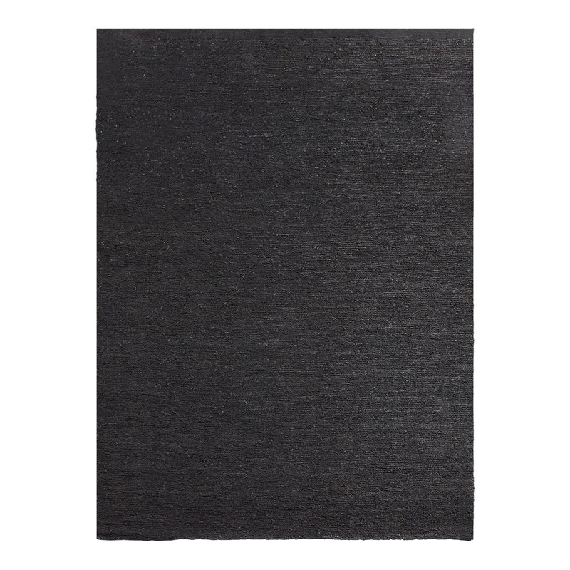 Solid black area rug with a subtle texture, perfect for adding elegance to any space.