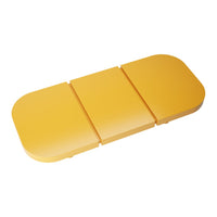 Bright yellow three-sectioned mat with a smooth, modern finish. Ideal for versatile indoor or outdoor use.