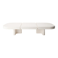 Modern white rectangular coffee table with a sleek, minimalist design and smooth surface. Perfect for contemporary decor.