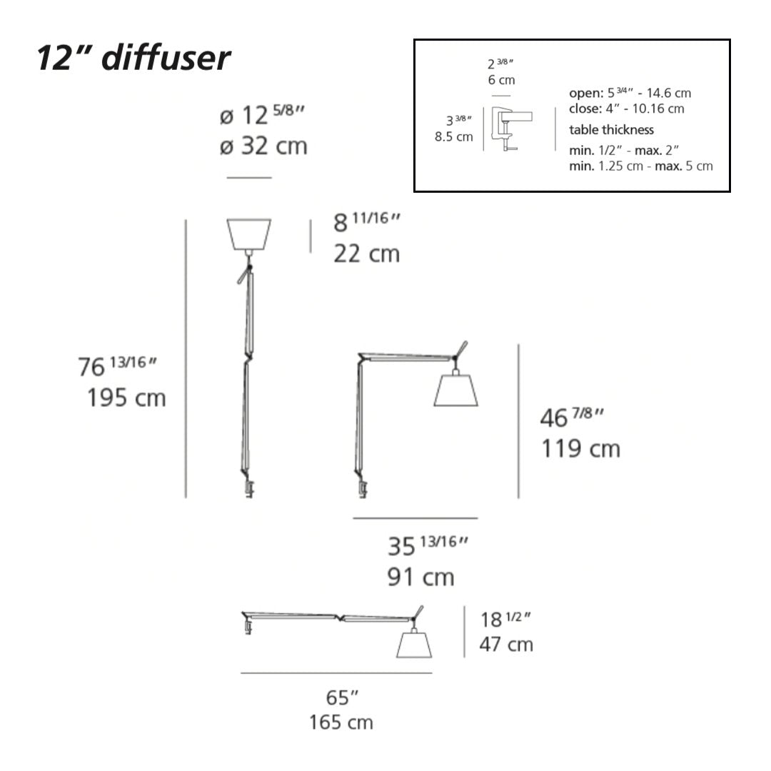 Tolomeo Mega LED Table Lamp w/ Clamp