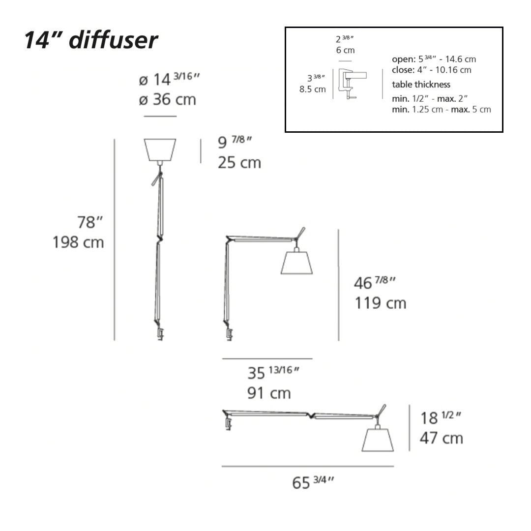 Tolomeo Mega LED Table Lamp w/ Clamp