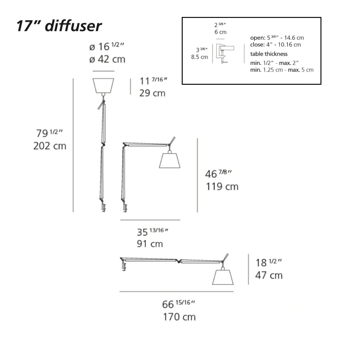 Tolomeo Mega LED Table Lamp w/ Clamp
