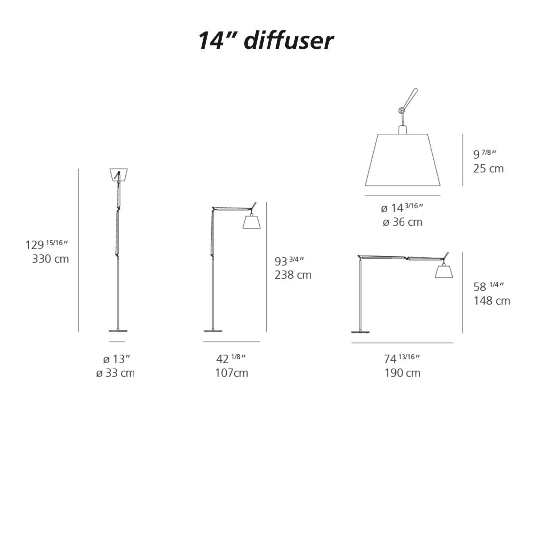 Tolomeo Mega LED Floor Lamp w/ Diffuser