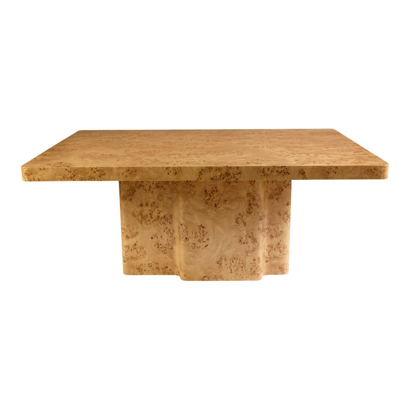 Light brown textured table with a smooth, rectangular surface and a geometric base pattern. Perfect for modern decor.