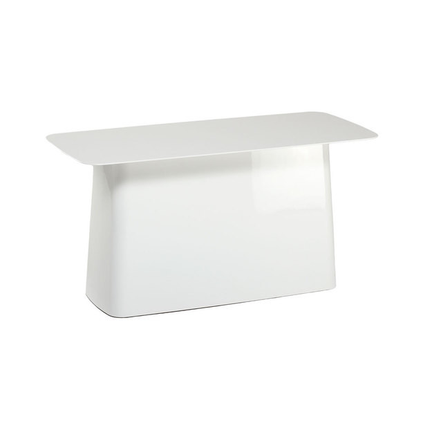 Sleek white console table with a minimalist design and smooth, glossy finish. Perfect for modern decor.