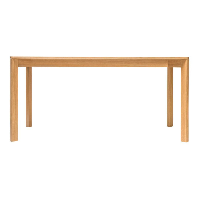 Light oak dining table with a minimalist design and smooth, natural wood grain finish. Perfect for modern decor.