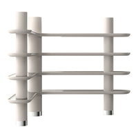 Modern shelving unit in soft beige with sleek, smooth lines and minimalist design. Perfect for stylish storage solutions.