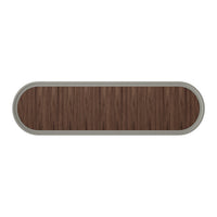 Brown wood grain pattern with a gray outline, featuring a smooth, oval shape. Perfect for modern decor.