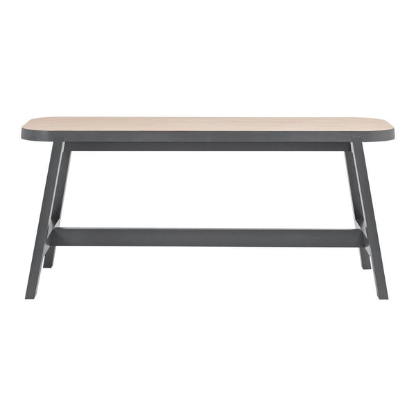 Light beige tabletop with smooth finish and dark gray legs in a minimalist design. Perfect for modern interiors.