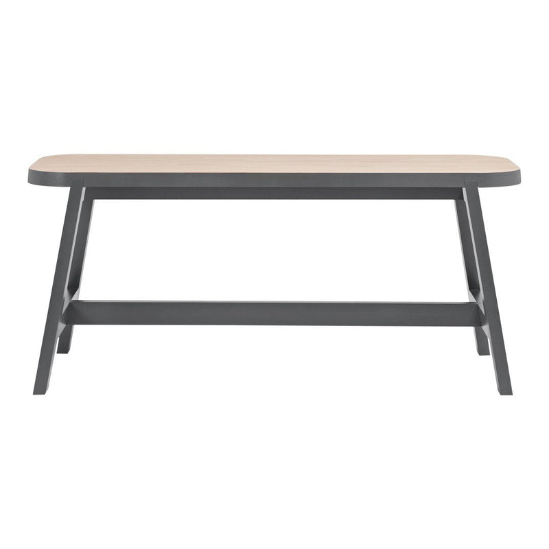 Light beige tabletop with smooth finish and dark gray legs in a minimalist design. Perfect for modern interiors.