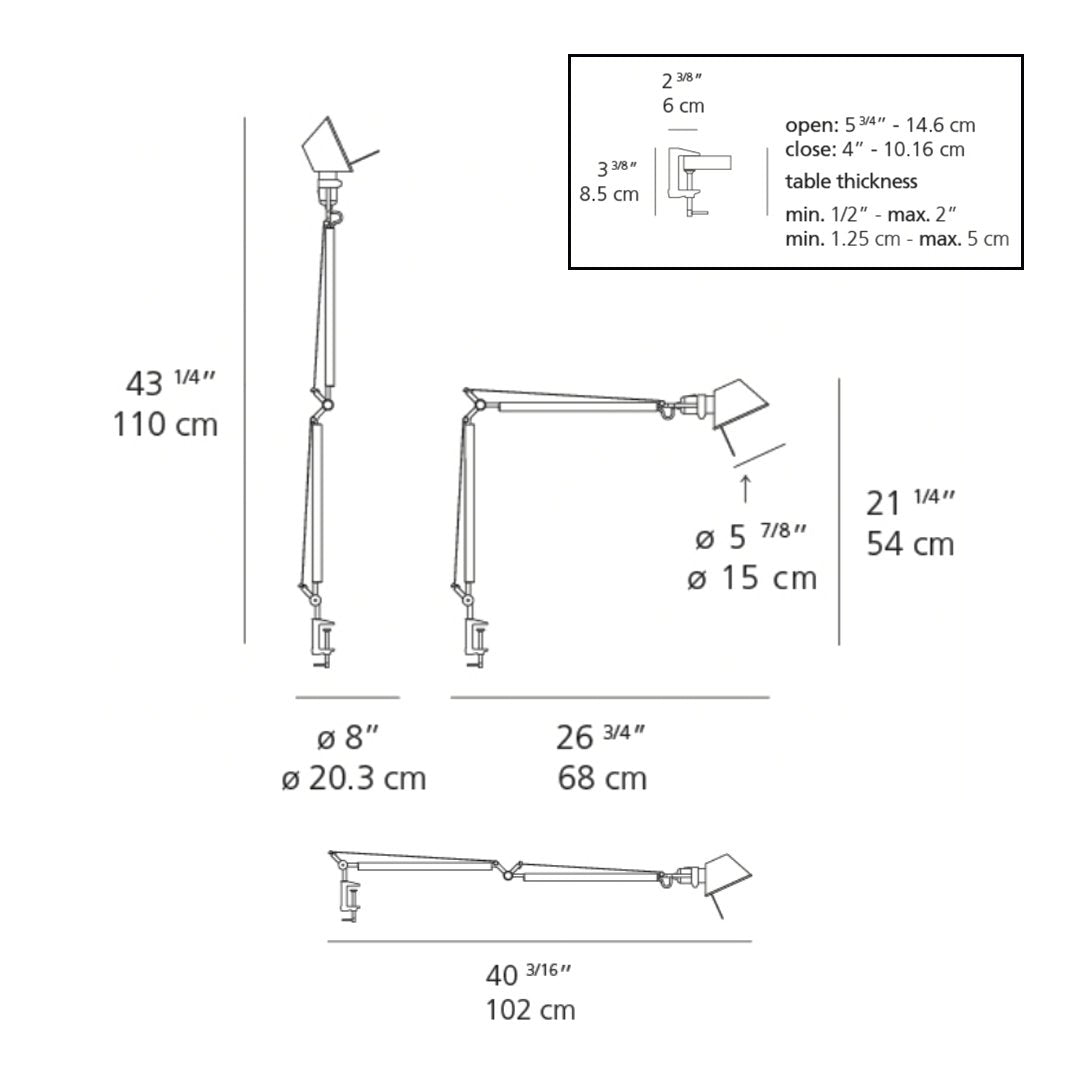 Tolomeo Mini Table Lamp w/ Clamp