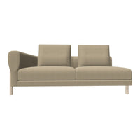 Beige two-seater sofa with a smooth texture and clean, minimalist design, perfect for contemporary living spaces.