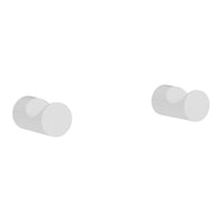 White minimalist wall hooks with a smooth, round design, perfect for modern decor.