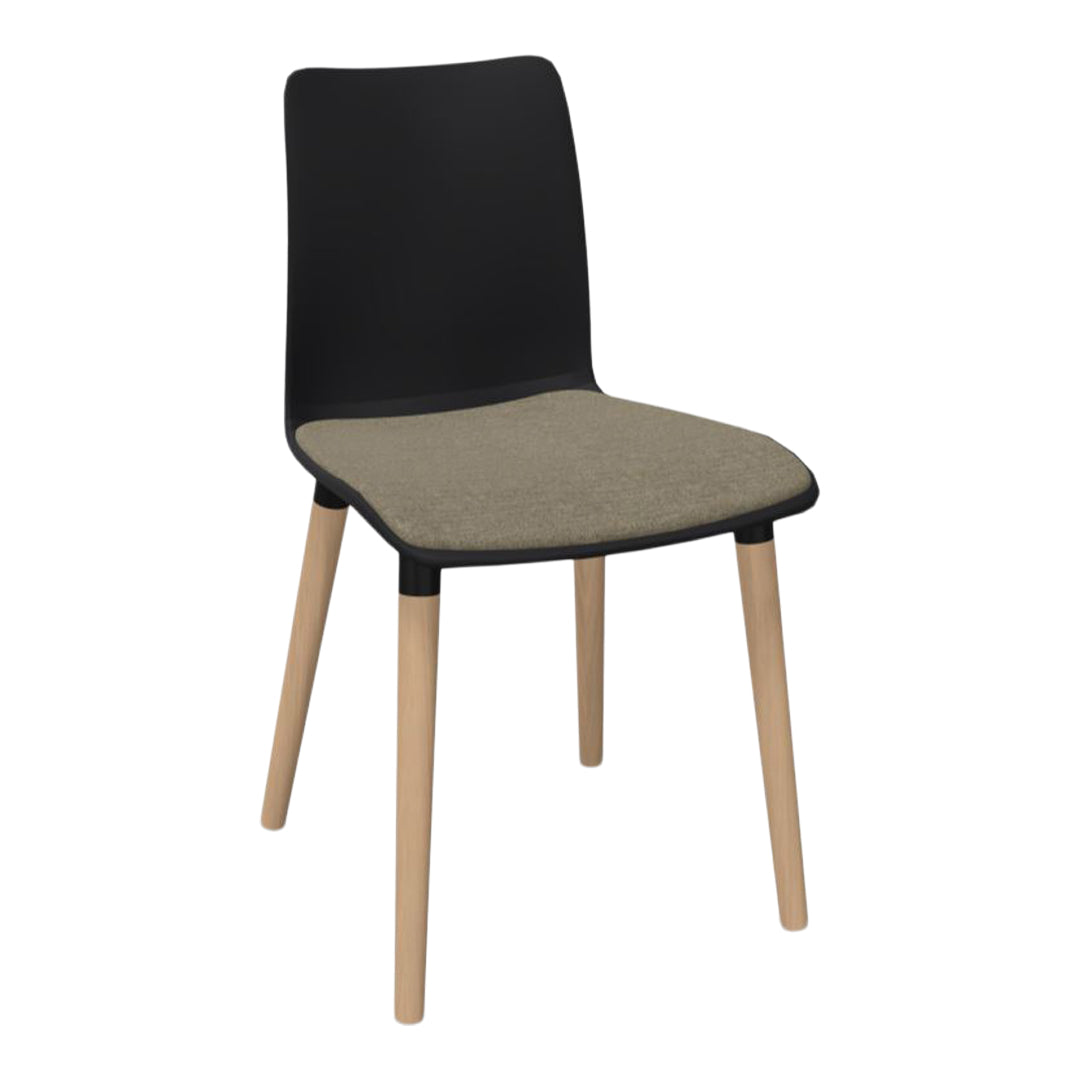 MOOD Side Chair - Upholstered Seat - Wood Legs