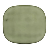 Soft green ceramic plate with a smooth, matte finish in a rounded square shape. Ideal for modern tabletop decor.