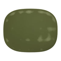 Olive green smooth rectangular soap dish with a glossy finish and subtle marbling effects.
