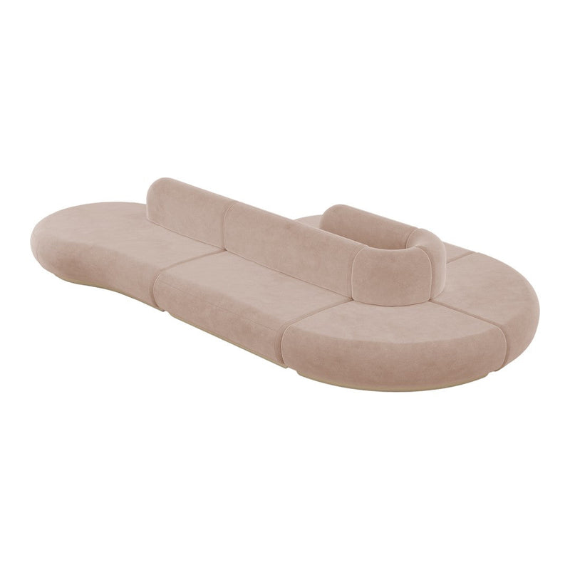 Soft beige pet bed with a cozy, rounded design and textured fabric for comfort. Modern and stylish addition to any home.