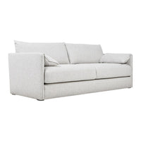 Light gray upholstered sofa with a minimalist design and subtle texture. Perfect for modern and contemporary spaces.