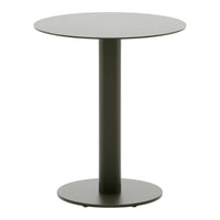 Round black side table with a sleek, minimalist design and smooth, solid finish. Ideal for modern interiors.