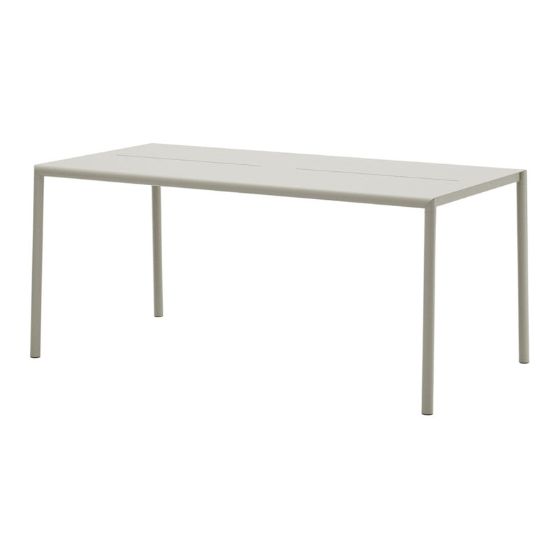 Light gray rectangular table with a simple, modern design and smooth surface, ideal for contemporary spaces.
