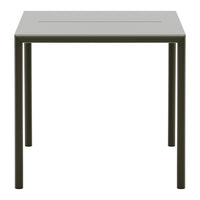 Square table in a soft grey finish with a sleek, modern design and matte surface. Perfect for minimalist decor.