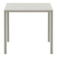 Light grey square table with a minimalist design and smooth surface, perfect for modern interiors.