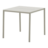 Light gray square table with a smooth, minimalist surface and clean lines, perfect for modern decor.